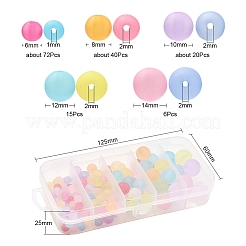 153 Pcs 5 Style Transparent Acrylic Ball Beads&nbsp;FACR-YW0001-03