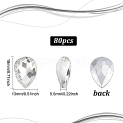80Pcs Glass Rhinestone Cabochons&nbsp;RGLA-FG0001-16A