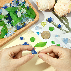 15 Styles Flower & Leaf Transparent Acrylic Beads Caps & Pendants Findings Kits&nbsp;DIY-SC0003-33