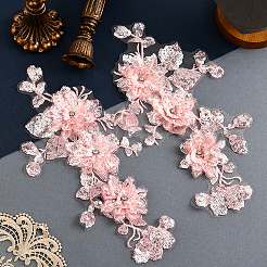 2Pcs 2 Styles Polyester Silk Lace Cloth Patches&nbsp;DIY-CY0002-01