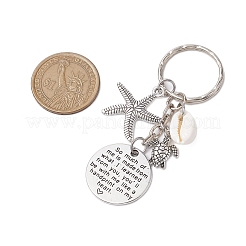Tibetan Style Alloy with Natural Shell Keychain&nbsp;KEYC-JKC00929