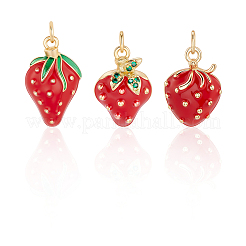 6Pcs 3 Style Brass Enamel Pendants&nbsp;KK-BBC0019-49