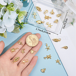 24Pcs 6 Styles Brass Pendants&nbsp;KK-BBC0014-37