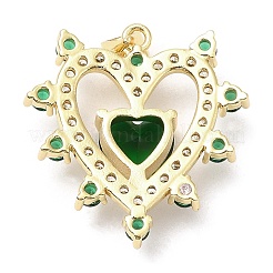 Rack Plating Brass Micro Pave Cubic Zirconia Pendants&nbsp;KK-A185-14G