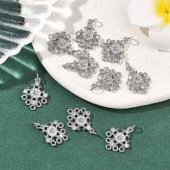 SHEGRACE Brass Pave Clear Cubic Zirconia Flower Chandelier Components Links&nbsp;XGRQ29316-393P