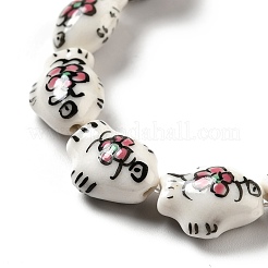 Handmade Printed Porcelain Beads&nbsp;PORC-F005-03D