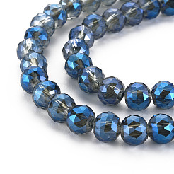 Electroplate Transparent Glass Beads Strands&nbsp;EGLA-T008-23-B01