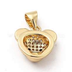 Rack Plating Brass Micro Pave Cubic Zirconia Charms&nbsp;KK-G456-23G-02