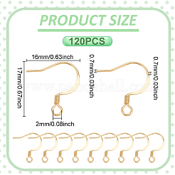 120Pcs Brass Earring Hooks&nbsp;KK-UN0004-54