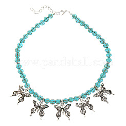 Alloy & Synthetic Turquoise Pendant Pumpkin Beaded Necklaces for Women&nbsp;FS-WGFCE16-04