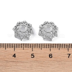 Brass Micro Pave Cubic Zirconia Beads Caps&nbsp;KK-B087-16B-P
