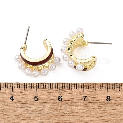 Valentine's Day Alloy & Resin Stud Earrings&nbsp;EJEW-T055-01B