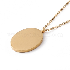 Enamel Oval with Birth Flower Pendant Necklace&nbsp;LS-STAS-H174-02G-I