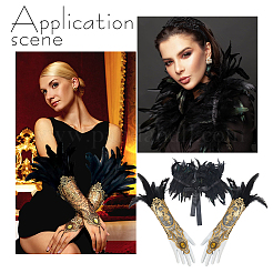 Polyester & Artificial Feather Cosplay Cape & Oversleeves for Women&nbsp;AJEW-AR0005-63