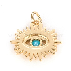 Brass Micro Pave Cubic Zirconia Pendants&nbsp;KK-O126-11G