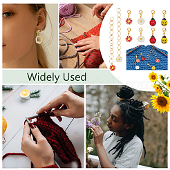 Locking Stitch Markers and Beaded Link Knitting Row Counter Chains&nbsp;HJEW-AB00546