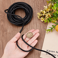 5M Braided Leather Cord with Core&nbsp;WL-BBC0001-01B-02