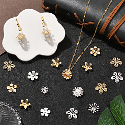 84Pcs 14 Styles Brass Bead Caps&nbsp;KK-BBC0021-15
