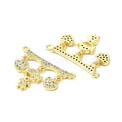 Rack Plating Brass Micro Pave Clear Cubic Zirconia Pendants&nbsp;KK-R157-12C-G