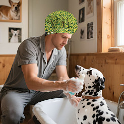 2Pcs 2 Styles Cotton Adjustable Printed Bouffant Hats Working Caps for Women Men&nbsp;AJEW-DR0002-22B