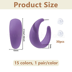 15 Pairs 15 Colors Acrylic Stud Earrings&nbsp;EJEW-DC0001-50