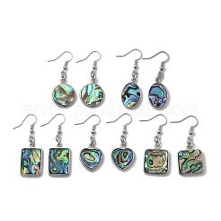 Abalone Shell/Paua Shell Dangle Earrings&nbsp;EJEW-F147-A