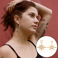16Pcs 2 Styles Brass Micro Pave Cubic Zirconia Charms&nbsp;KK-UN0002-12