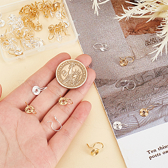 60Pcs 2 Colors Brass Spiral Clip-on Earrings for Women&nbsp;FIND-DC0001-85