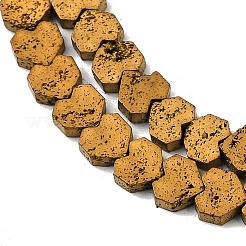 Electroplated Natural Lava Rock Beads Strands&nbsp;G-K388-04A-02
