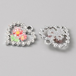 Platinum Alloy Rhinestone Pendants&nbsp;FIND-TAC0008-69P-02