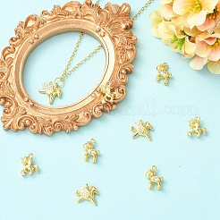 9Pcs 3 Styles Brass Micro Pave Clear Cubic Zirconia Charms&nbsp;KK-YW0004-65