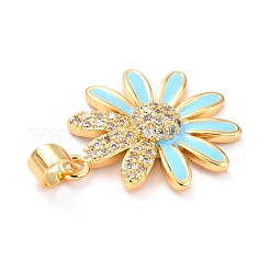 Real 18K Gold Plated Brass Micro Pave Cubic Zirconia Pendants&nbsp;ZIRC-L100-087G-05
