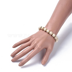 Natural Fossil Beads Stretch Bracelets&nbsp;BJEW-JB04178