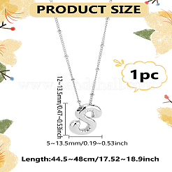 1pc Brass Chain with Alloy Letter Pendants Necklaces&nbsp;NJEW-LP0001-41S-P