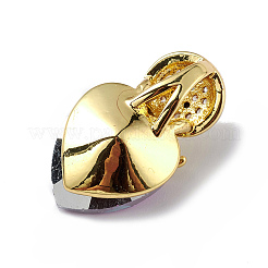 Real 18K Gold Plated Rack Plating Brass Micro Pave Cubic Zirconia Pendants&nbsp;KK-C015-25G-02