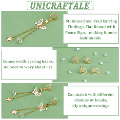30Pcs 201 Stainless Steel Stud Earring Findings&nbsp;STAS-UN0038-74