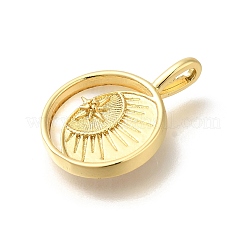 Rack Plating Brass Pave Natural Shell Pendants&nbsp;KK-Z086-01G