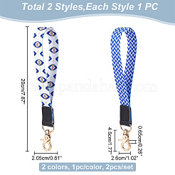 2Pcs 2 Colors Nylon Hand Wrist Lanyard for Phone Decoration Key Chain&nbsp;FIND-GO0001-01B