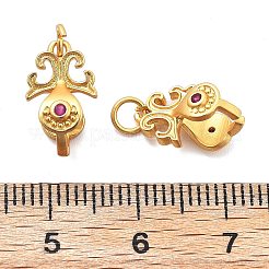 Brass Micro Pave Cubic Zirconia Pinch Bails&nbsp;KK-L222-003MG