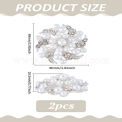 2Pcs Flower Alloy Rhinestone Cabochons&nbsp;FIND-LP0002-22