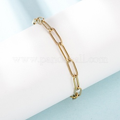 4MM 304 Stainless Steel Paperclip Chain Bracelets&nbsp;SA-CBA4160-22G