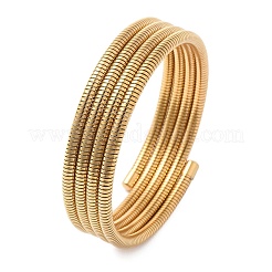 304 Stainless Steel Spring Multi-strand Bangles for Women&nbsp;BJEW-Z086-01G-02