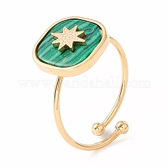 Natural Gemstone Sun Open Cuff Ring&nbsp;RJEW-B039-01G