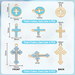 90Pcs 15 Styles Alloy Enamel Pendants&nbsp;ENAM-PH0013-18