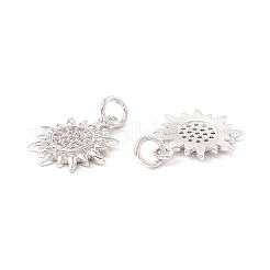 Brass Micro Pave Clear Cubic Zirconia Pendants&nbsp;ZIRC-P098-08P