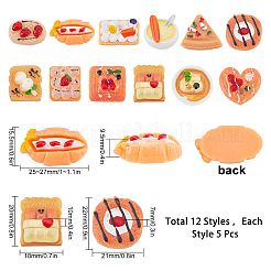 60Pcs 12 Styles Opaque Epoxy Resin Decoden Cabochons&nbsp;FIND-SC0003-25
