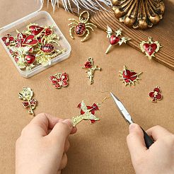 20Pcs 10 Styles Alloy Enamel Pendants&nbsp;FIND-CJ0004-15
