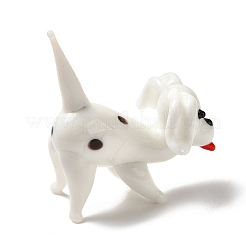 3D Dalmatian Dog Handmade Lampwork Ornaments Figurine&nbsp;DJEW-C013-01