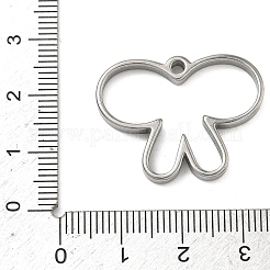 Butterfly 304 Stainless Steel Open Back Bezel Pendants&nbsp;STAS-K279-03A-P