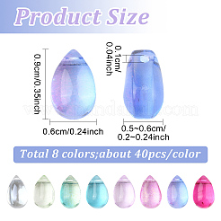 320Pcs 8 Colors Transparent Glass Beads&nbsp;GGLA-YW0004-63